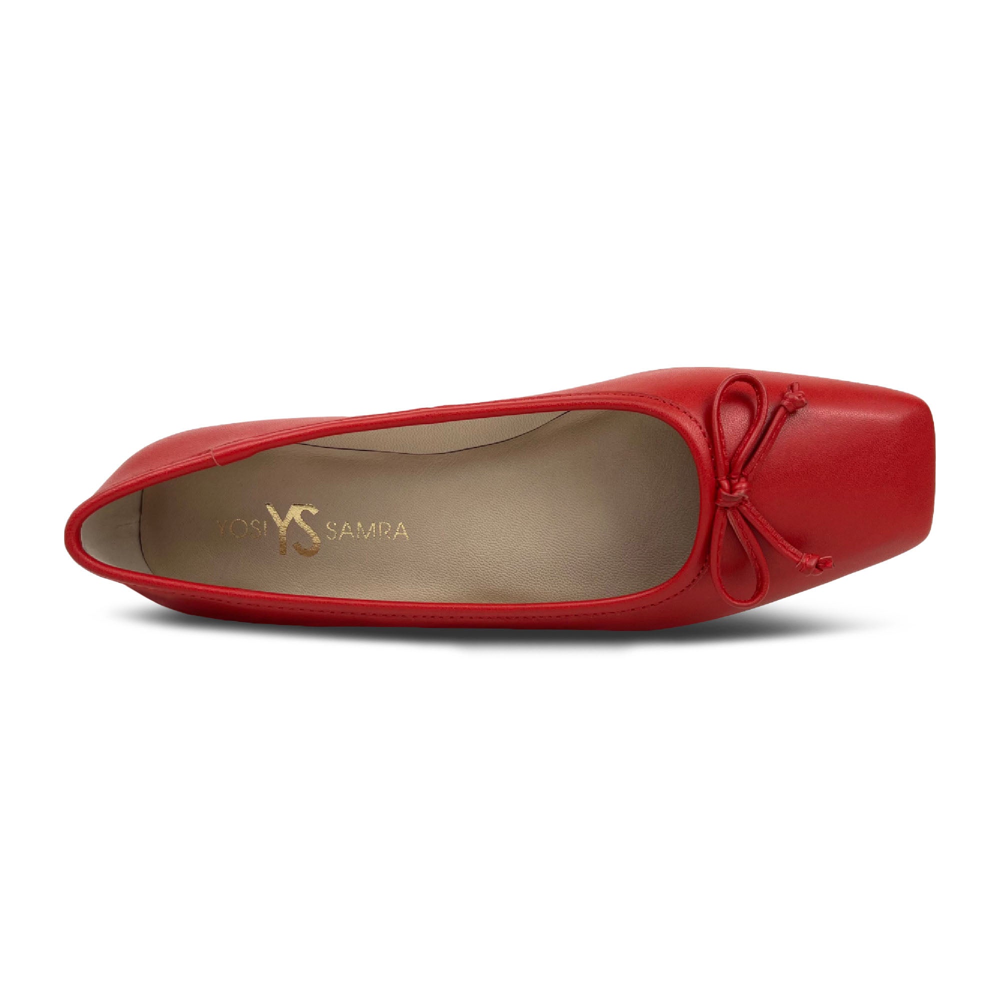 Cara Ballet Flat in Red Leather