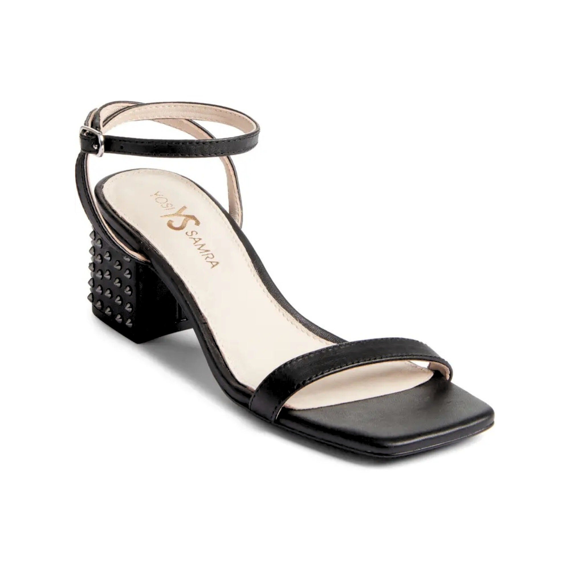 Diana Block Sandal in Black Leather