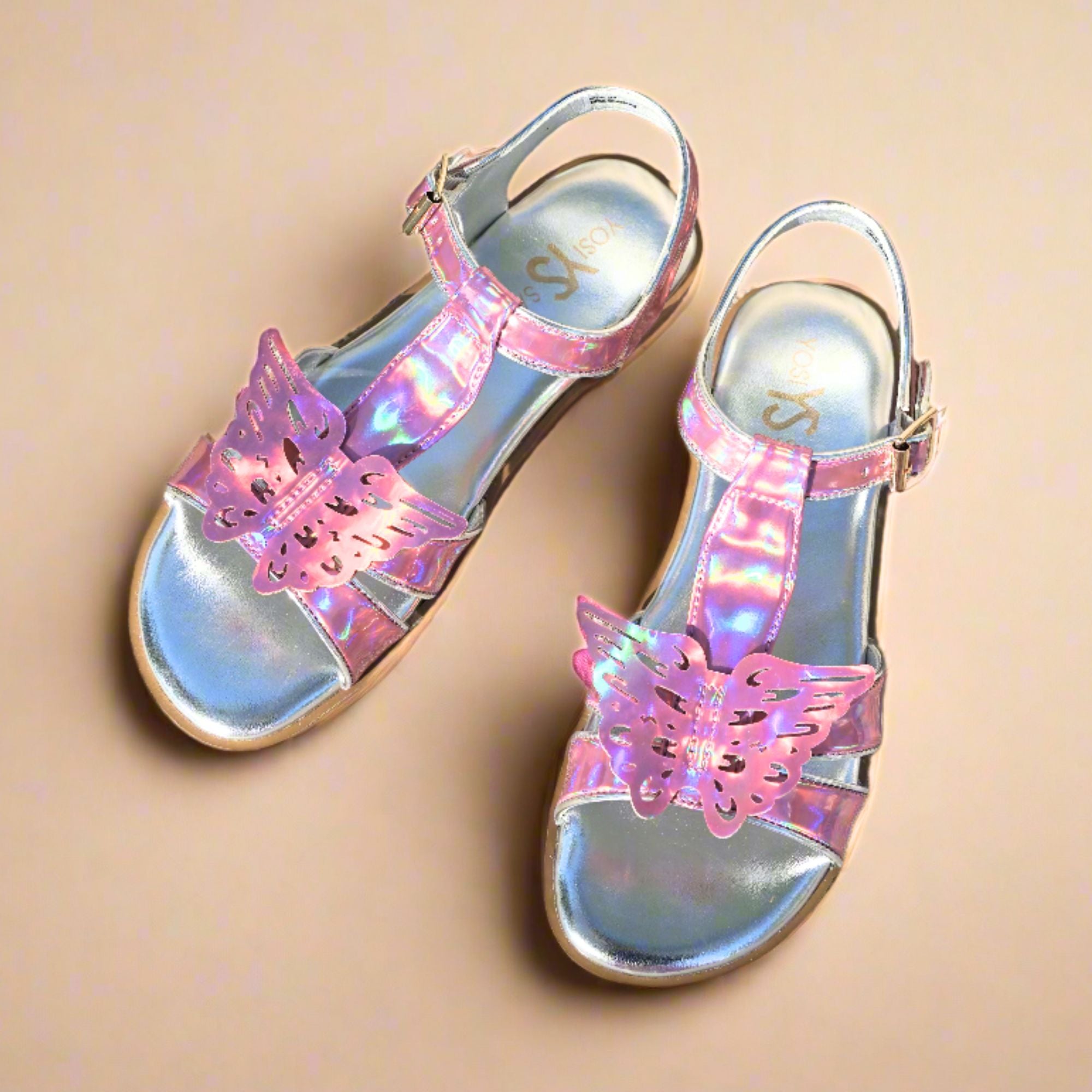 Miss Butterfly Sandal in Rainbow Iridescent - Kids