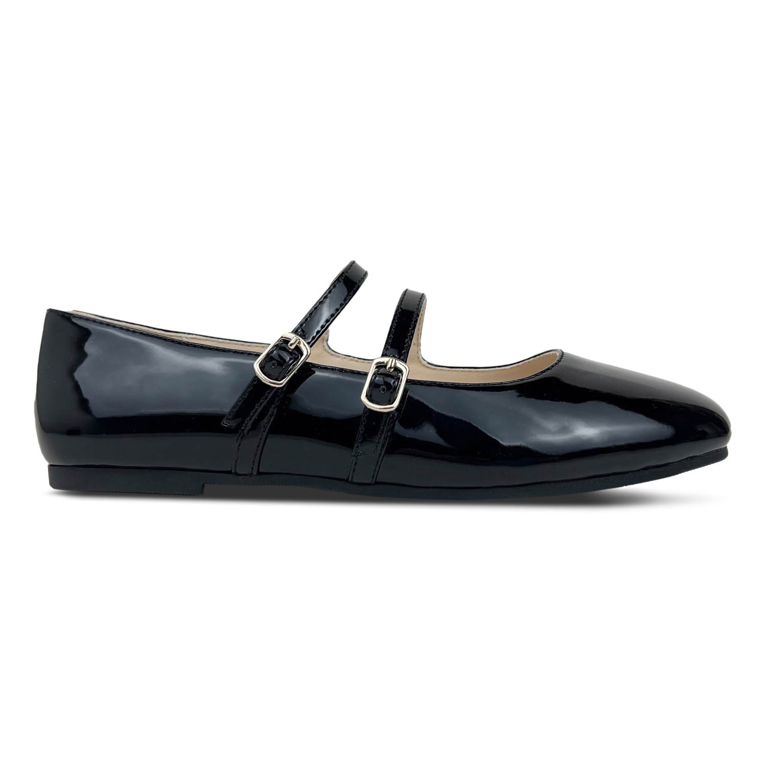 Miss Mary Flat in Black Patent - Kids