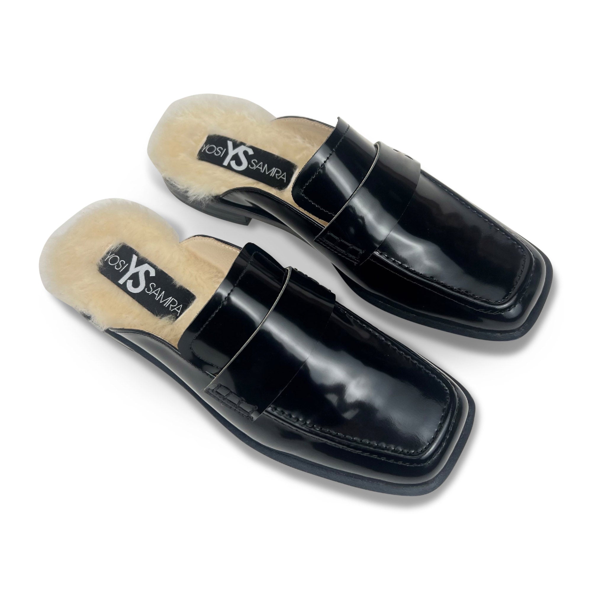 Odessa Loafer Mule in Black Leather