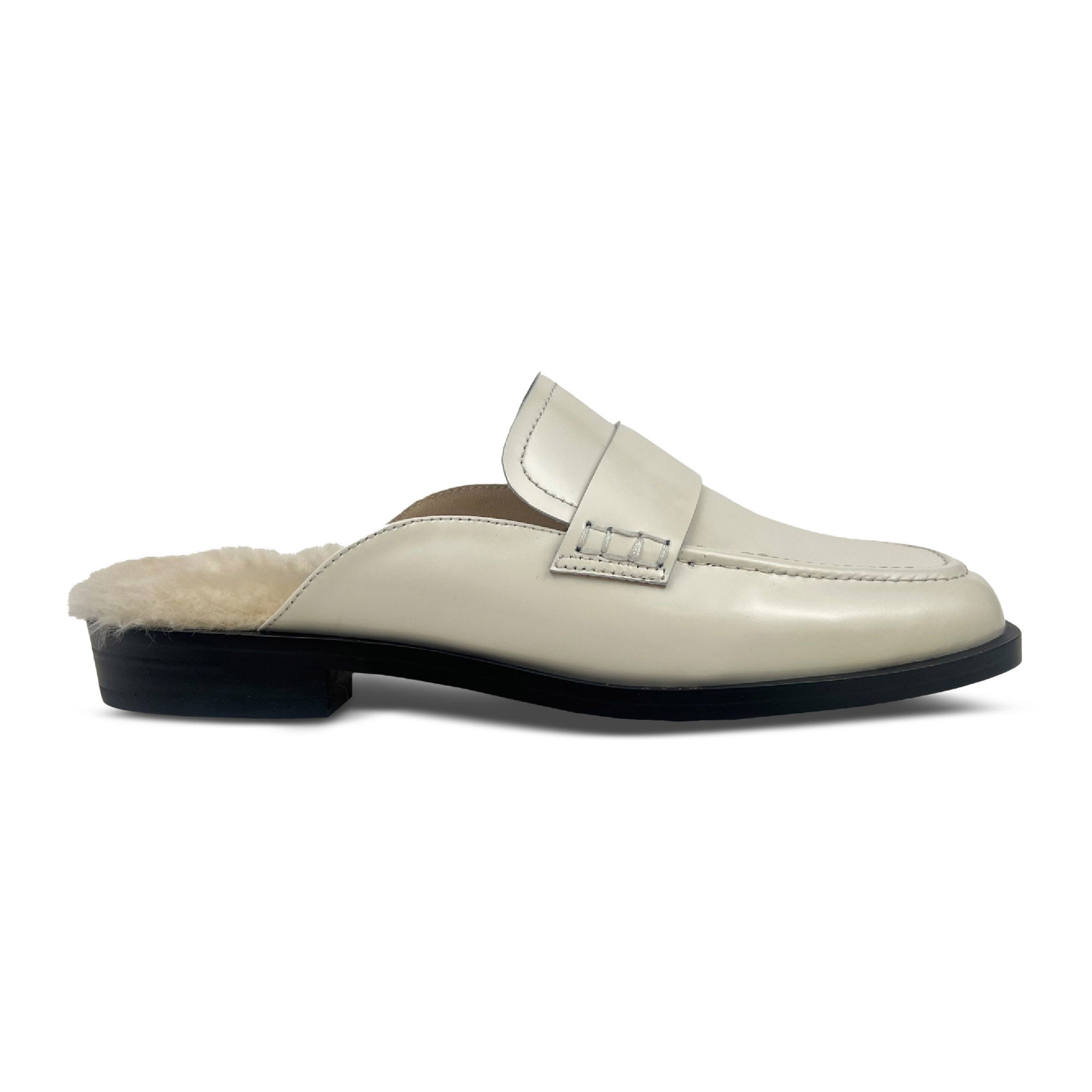 Odessa Loafer Mule in Bone Leather