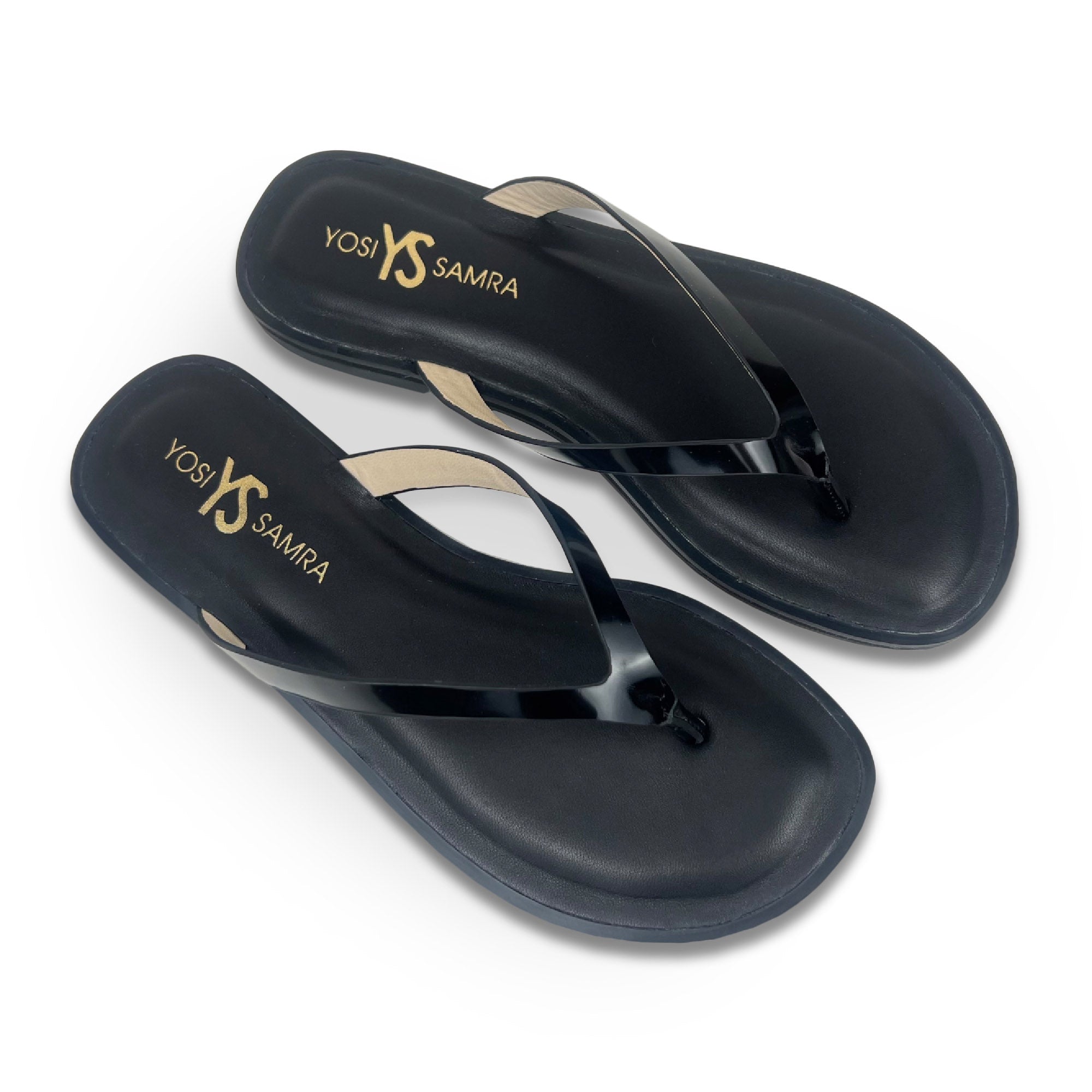 River Flip Flop in Black Leather