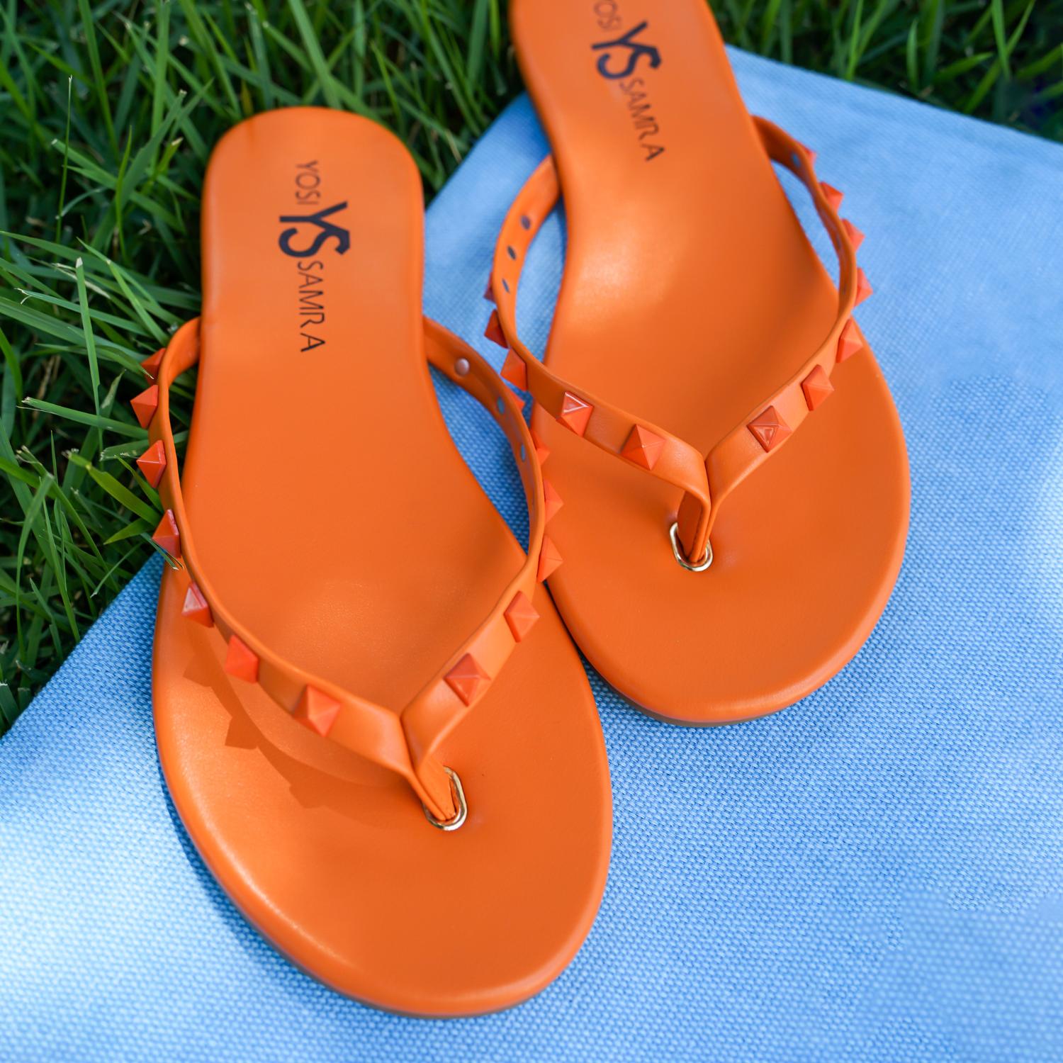 Rivington Stud Flip Flop in Apricot