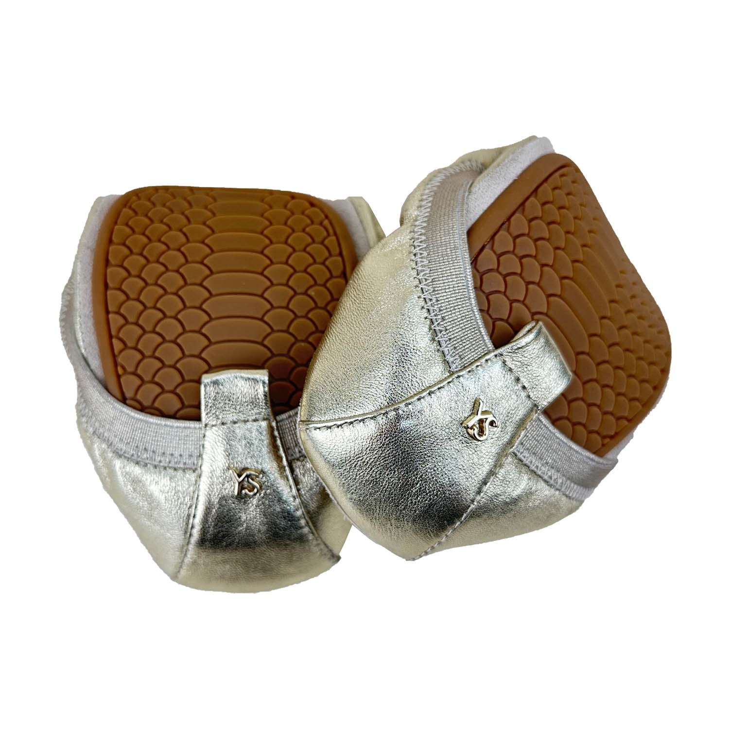 Samantha Foldable Ballet Flat in Gold & Silver