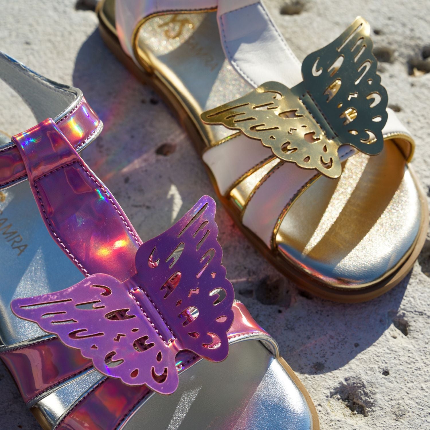 Miss Butterfly Sandal in Rainbow Iridescent - Kids