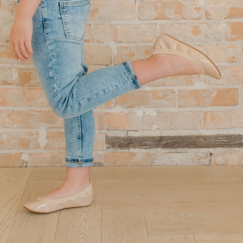 Miss Samara Ballet Flat in Blush Patent - Kids