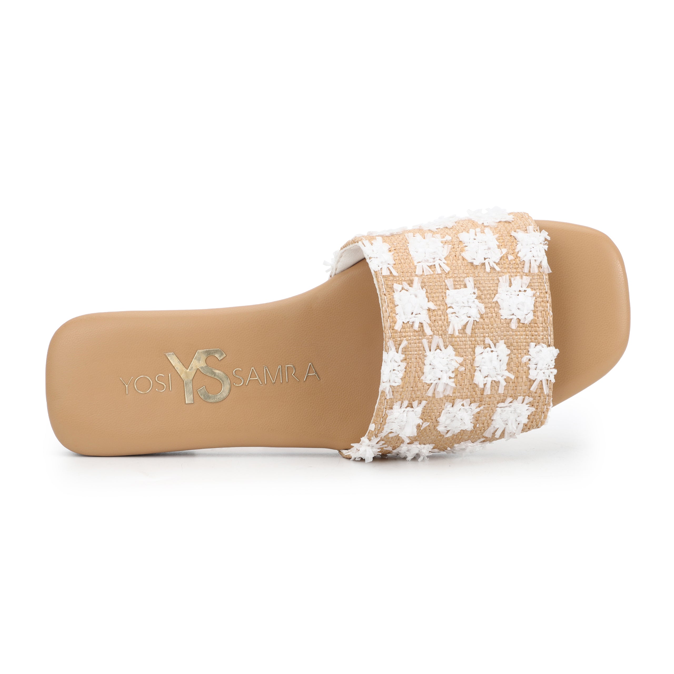 Miss Reese Slide in White Pom Raffia - Kids