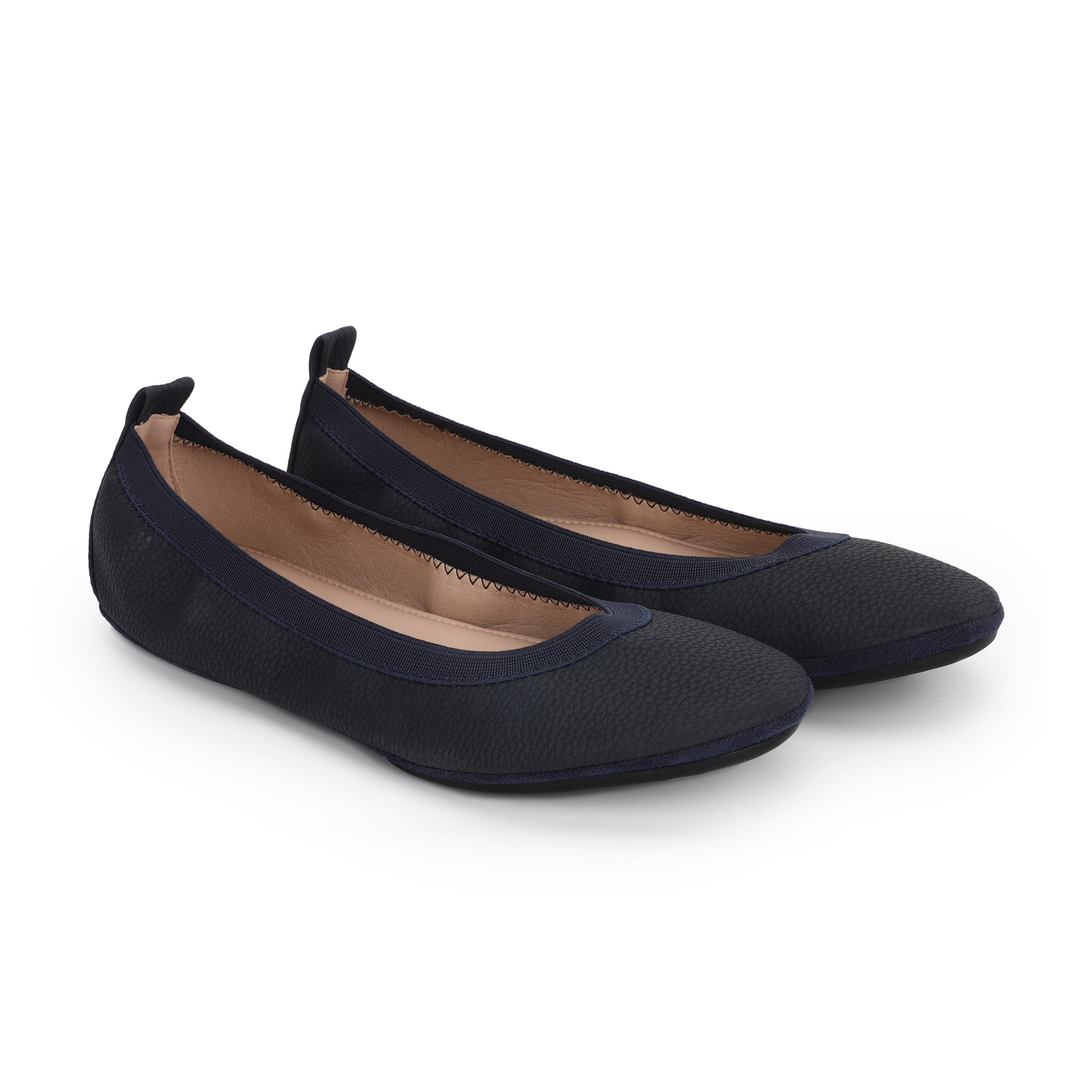 Nina Foldable Ballet Flat in Navy Vegan