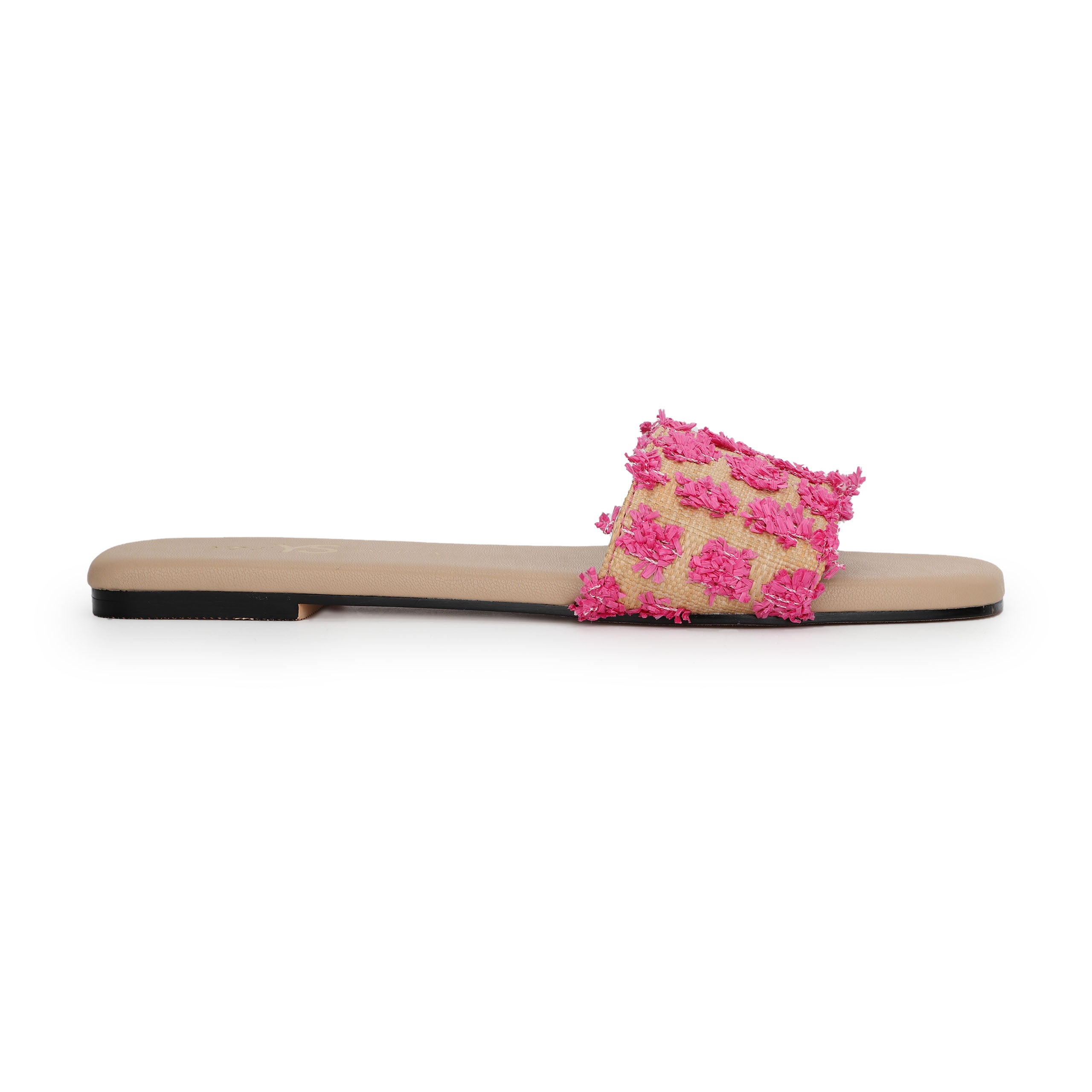 Reese Slide in Pink Raffia