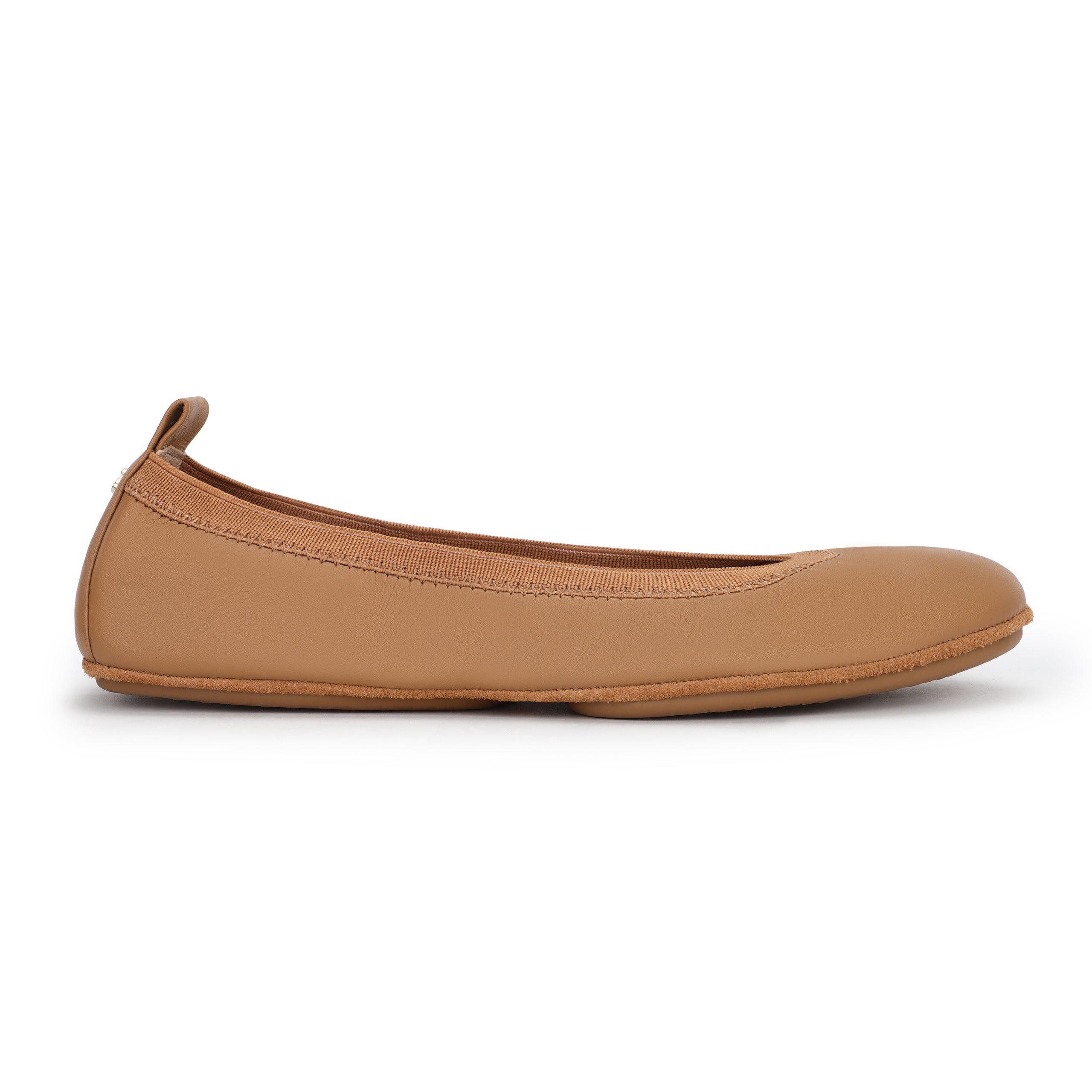 Samara Foldable Ballet Flat in Whiskey Leather